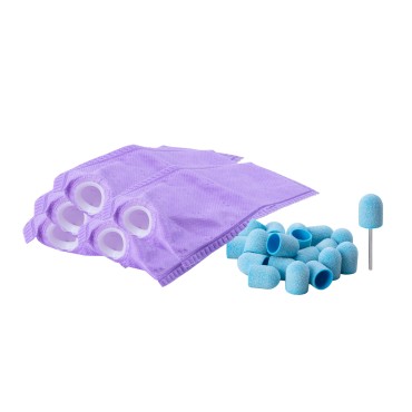 Pedikúrová sada 5 filtrov pre EXO vŕtačku, gumový držiak 13 mm, modré kryty EXO Med Cap