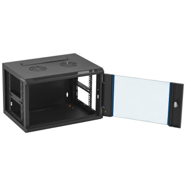 Skapis Rack instalācijas serveris piekārtiem 19 '' 6U IP20 līdz 60 kg 54x40x35 cm melns