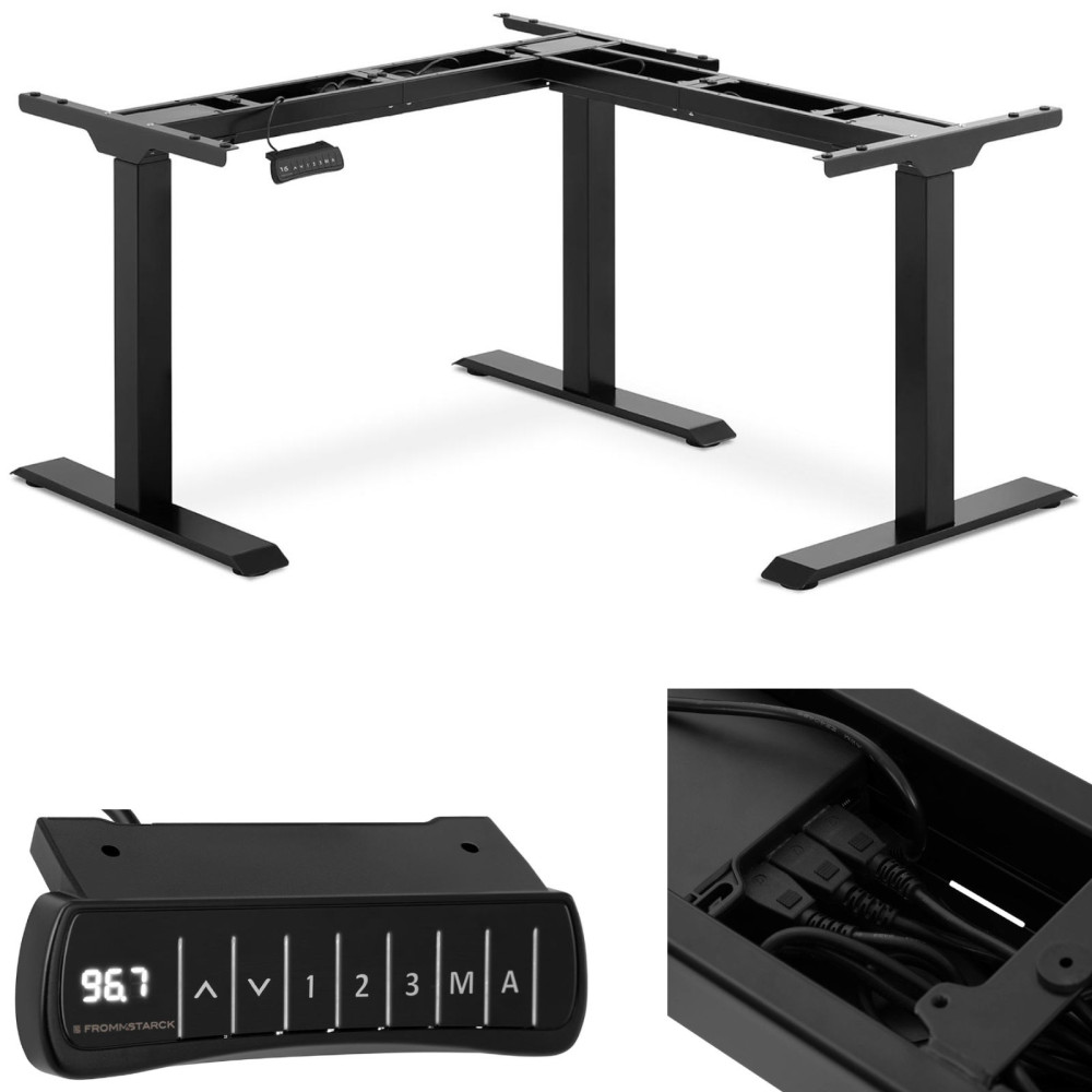 Quadro de estrutura de mesa de canto com ajuste de altura elétrica 69-118 cm Ângulo