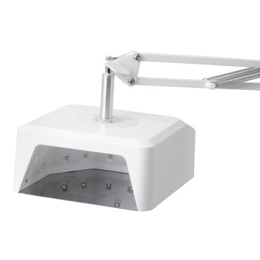 UV LED-lamp Glow 112 met metalen voet 48W en verstelbare standaard voor pedicures — zijaanzicht