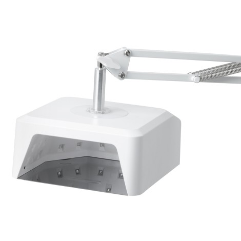 UV LED lampe Glow 112 med metalbase 48W til pedicure på stativ — fra siden