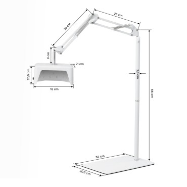UV LED lamp Glow 112 with a metal base 48W for pedicures on a stand