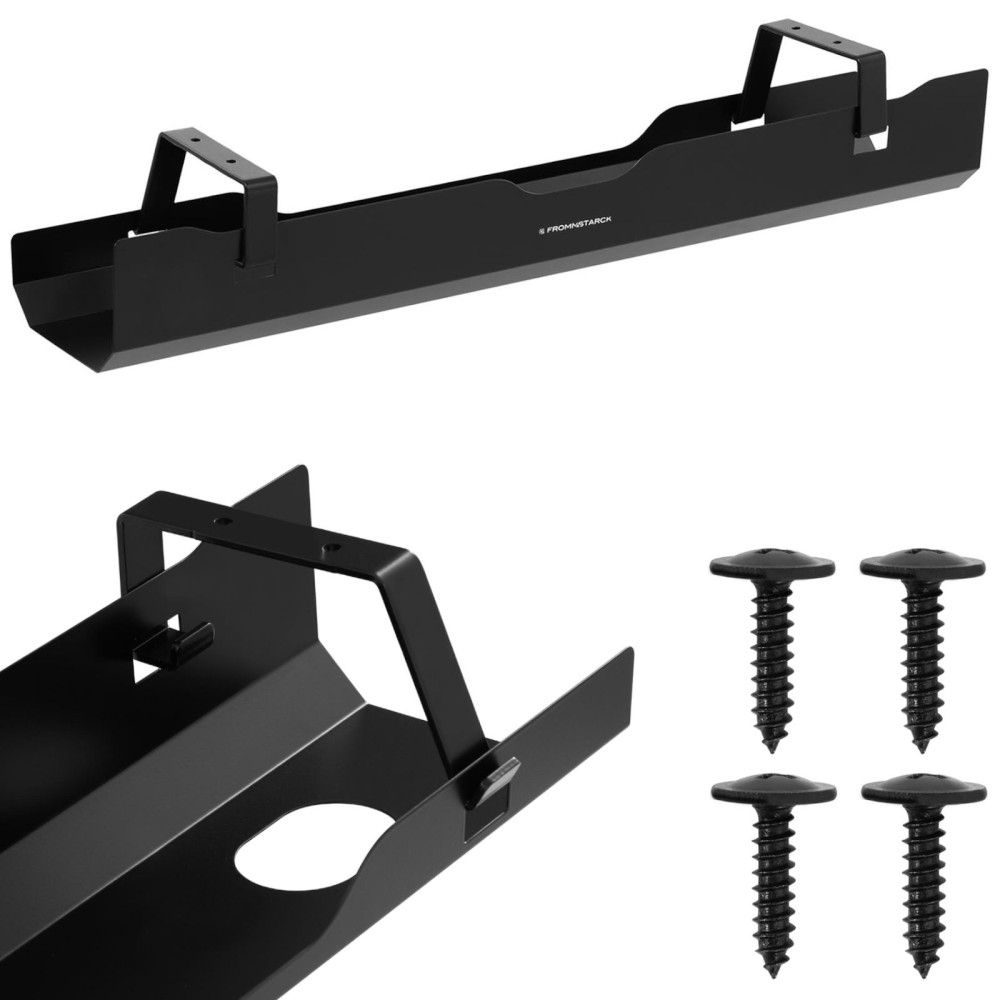 Sokkel. Arrangørhylle for kabler under skrivebord 600x135x108 mm svart