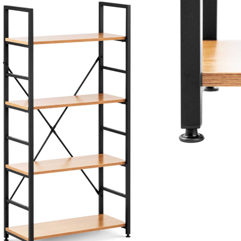 Boekenrek decoraties met stalen frame loft industrieel Max. 150 kg 4 planken