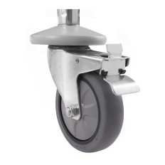 A stainless steel waiter trolley with railings - 2 shelves Royal Catering