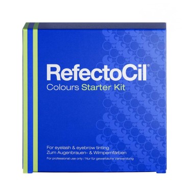 Kit de démarrage RefectoCil Colours avec nuances de henné et accessoires — vue de face