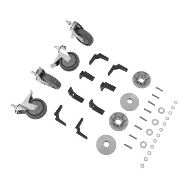 Um carrinho de garçom de aço inoxidável com trilhos - 2 prateleiras Royal Catering