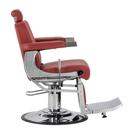 Gabbiano Visionerio+ barber stol rød med kromstel — fra siden