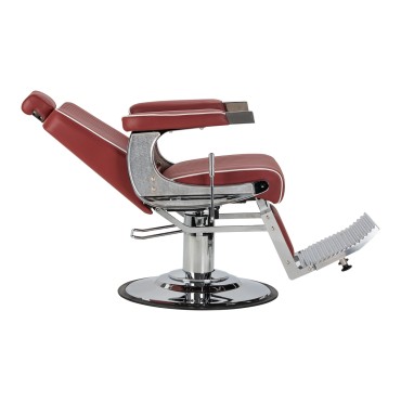Gabbiano Visionerio+ Friseurstuhl Rot mit Chromrahmen — Seitenansicht
