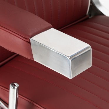 Gabbiano Visionerio+ parturin tuoli punainen kromikehys — lähikuva käsinojasta