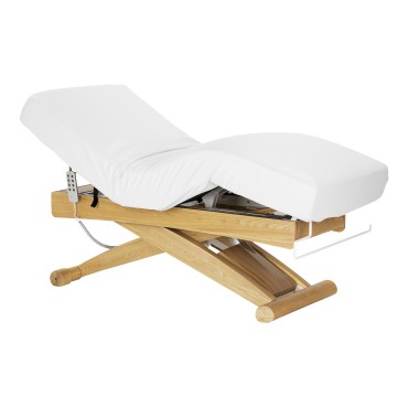Transat SPA Sillon Siesta blanc avec base marron clair — vue latérale