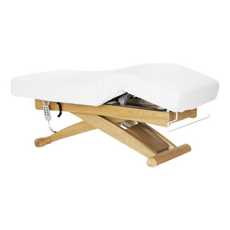 Transat SPA Sillon Siesta blanc avec base marron clair — vue latérale