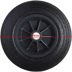 Rueda de círculo para un cartucho de contenedor para residuos de goma miércoles. 200 mm