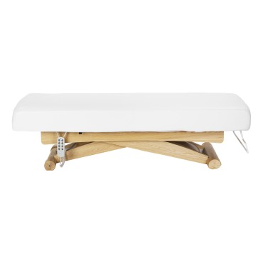 Espreguiçadeira SPA Sillon Siesta branca com base castanho claro — vista lateral
