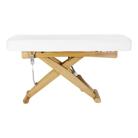 Transat SPA Sillon Siesta blanc avec base marron clair — vue latérale