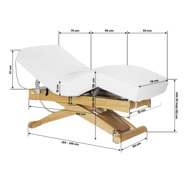 Transat SPA Sillon Siesta blanc avec base marron clair — vue latérale