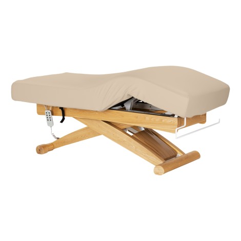 Espreguiçadeira SPA Sillon Siesta bege com base castanho claro — vista lateral