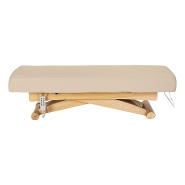 Espreguiçadeira SPA Sillon Siesta bege com base castanho claro — vista lateral