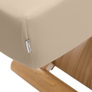 SPA-liggstol Sillon Siesta beige med ljusbrun bas — närbild av sits