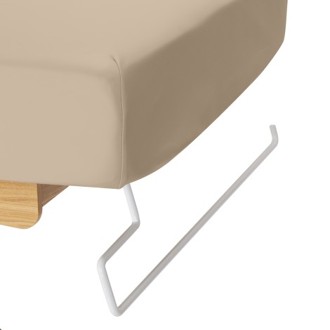 SPA lehátko Sillon Siesta béžové s podstavcom svetlohnedej farby — detail základne