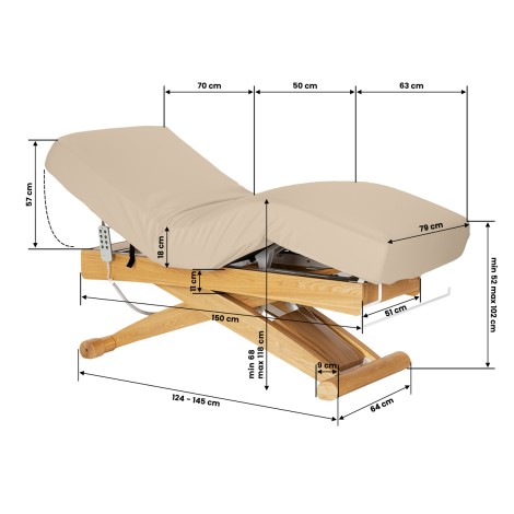 Sillón SPA Sillon Siesta beige con base marrón claro