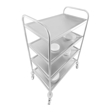 Cochecito de camareros de acero inoxidable - 4 estantes Royal Catering