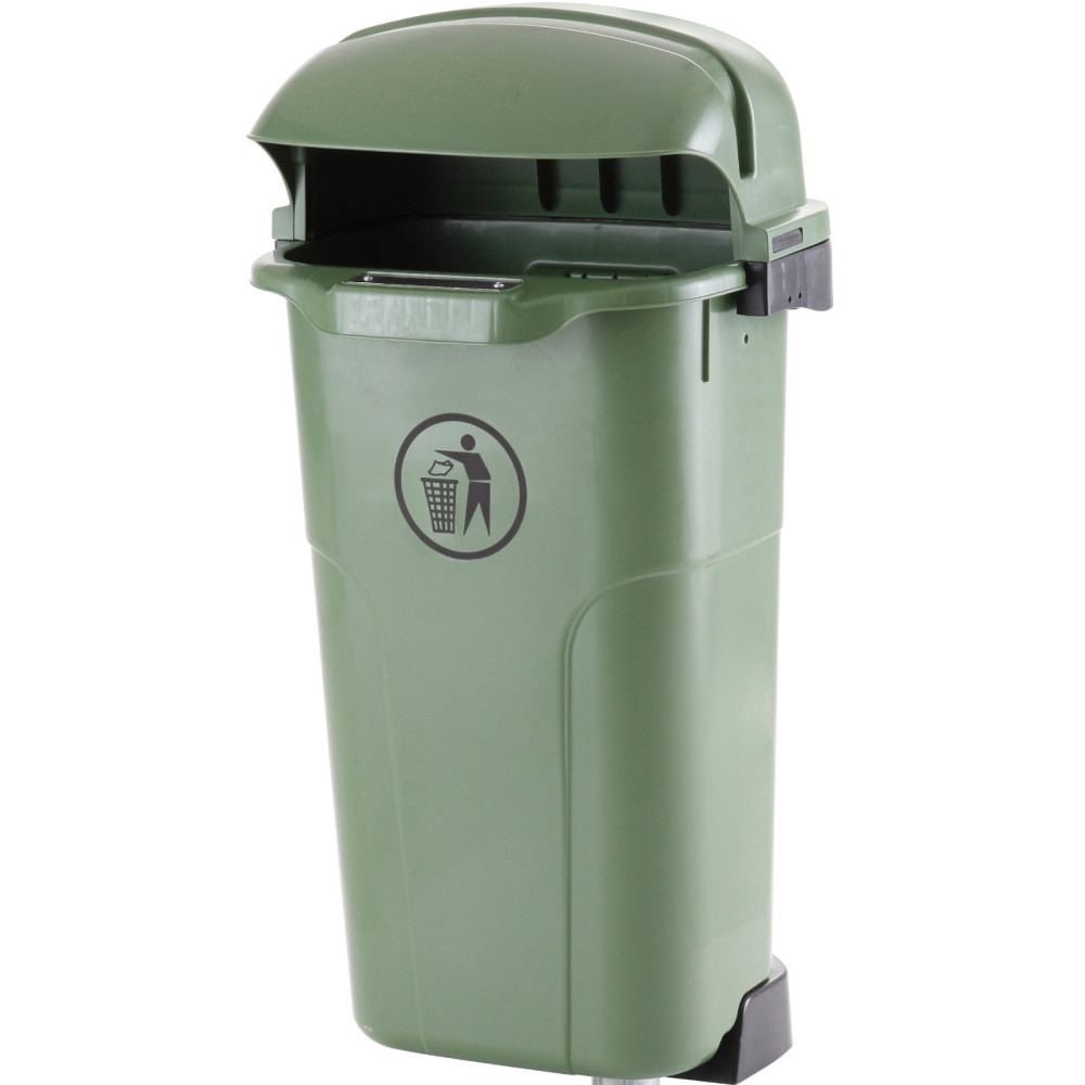 Bin urbana da rua no post ou na parede 50l do bin 50l - verde