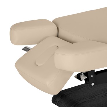SPA lounger Sillon Relax beige with black base — close-up of the armrest