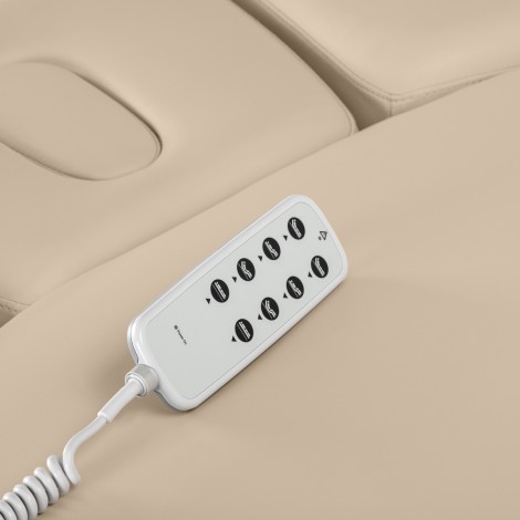 SPA-Liege Sillon Relax Beige mit schwarzer Basis — Detailaufnahme Bedienelemente