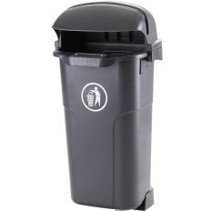 Stedelijke straatmand mand op post of stedelijke bin 50L Wall - Zwart