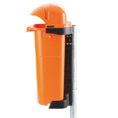 Stedelijke straatmand mand op post of stedelijke bin 50L Wall - Zwart