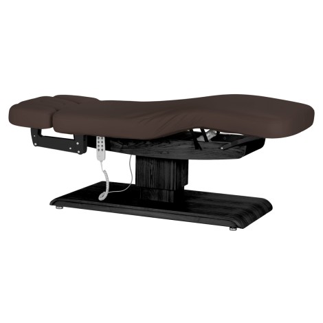 SPA lehátko Sillon Relax tmavohnedé s čiernou podnožou — bočný pohľad
