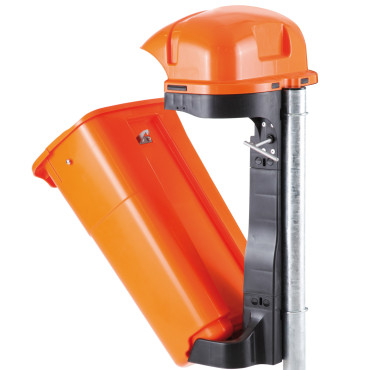 Stedelijke straatmand mand op post of stedelijke bin 50L Wall - Zwart