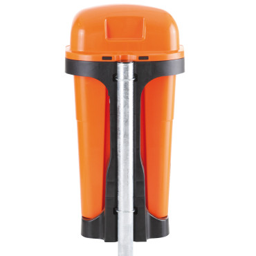 Stedelijke straatmand mand op post of stedelijke bin 50L Wall - Zwart