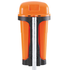 Stedelijke straatmand mand op post of stedelijke bin 50L Wall - Zwart