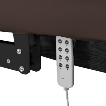 Espreguiçadeira SPA Sillon Relax castanho escuro com base preta — close-up dos controlos