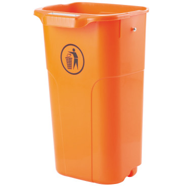 Stedelijke straatmand mand op post of stedelijke bin 50L Wall - Zwart