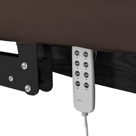 SPA lounger Sillon Relax dark brown with black base — close-up of the controls