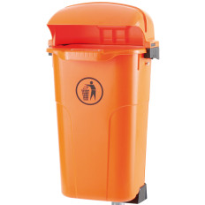 Municipal Street Truck Mand op Post of Wall Stedelijke Bin 50L - Orange