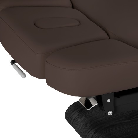Espreguiçadeira SPA Sillon Relax castanho escuro com base preta — close-up do assento