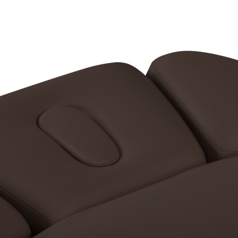 SPA nyugágy Sillon Relax sötétbarna fekete alappal — közeli kép az ülésről