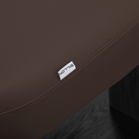 SPA-ligstoel Sillon Relax donkerbruin met zwarte basis — detail label