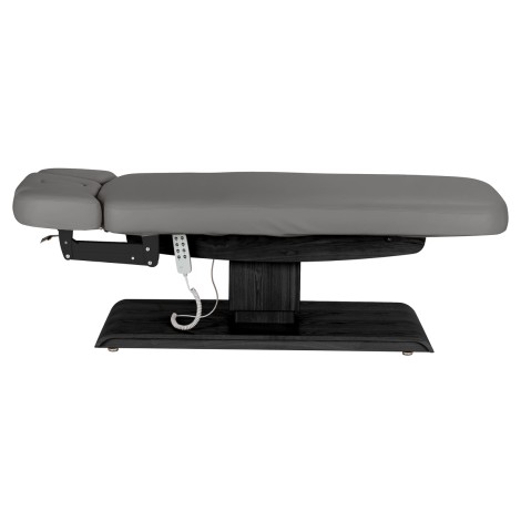 SPA nyugágy Sillon Relax szürke kivitelben, sötét fa talppal — oldalnézet