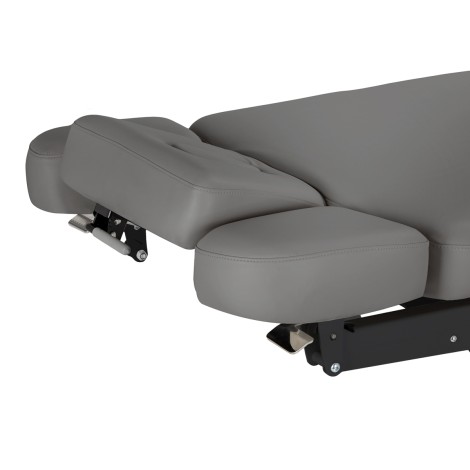 SPA-fåtölj Sillon Relax grå med svart bas — närbild av sits