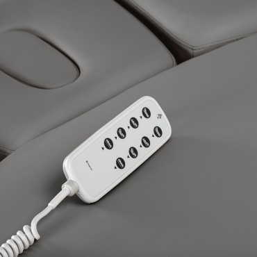 SPA lounger Sillon Relax grey with black base — close-up of the controls