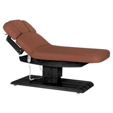 SPA-liggstol Sillon Relax brun med svart bas — sidosida