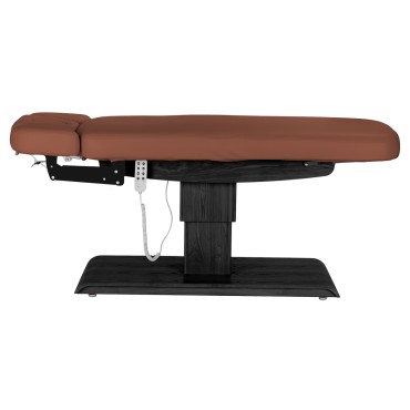 Lettino SPA Sillon Relax marrone con base nera — vista laterale