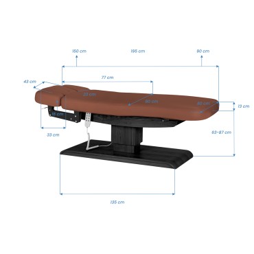 SPA lounger Sillon Relax brown with black base — side view