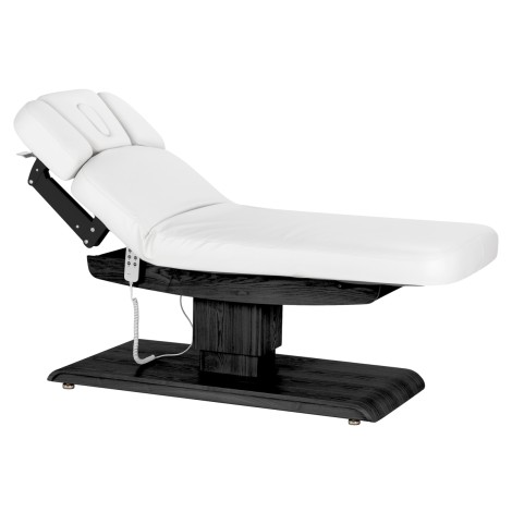 SPA ležaljka Sillon Relax bijela s crnim postoljem — bočni pogled