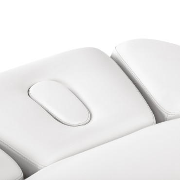SPA-liggstol Sillon Relax vit med svart bas — närbild av sits